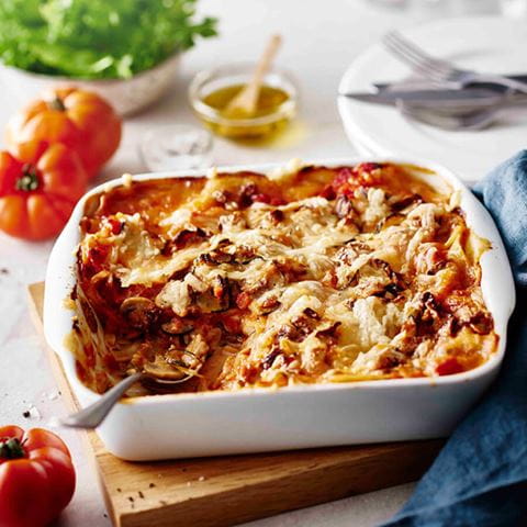 recipe image Vegetarisk lasagne med champignoner og squash